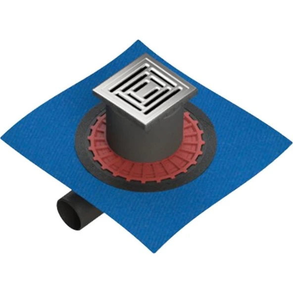 VitrA 59980107000 Style DK800 15 Cm Kare Yalıtımlı Yer Süzgeci Parlak Krom Yandan