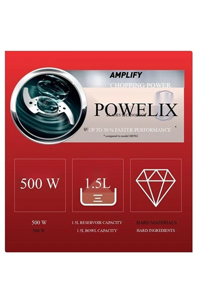 Masterchop XXL 4 Bıçaklı 500 Watt Maxi Doğrayıcı Rondo - 815 ml - 7