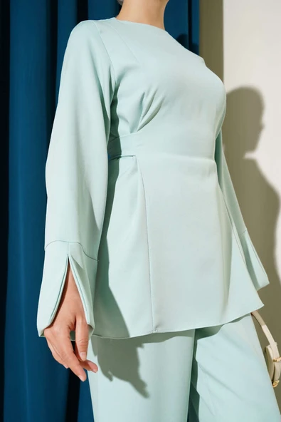 Kuşak Bağlamalı İkili Takım Mint - Resim 4