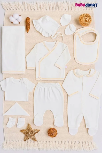 Çizgi Desenli 10 Parça Kutulu Kız Bebek Hastane Çıkış Seti - 2