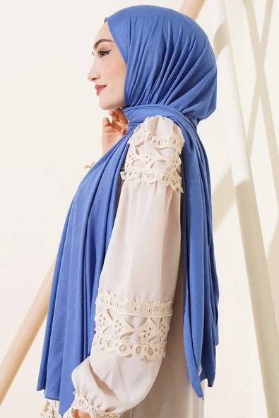 Basic Penye Şal Mavi - Resim 3