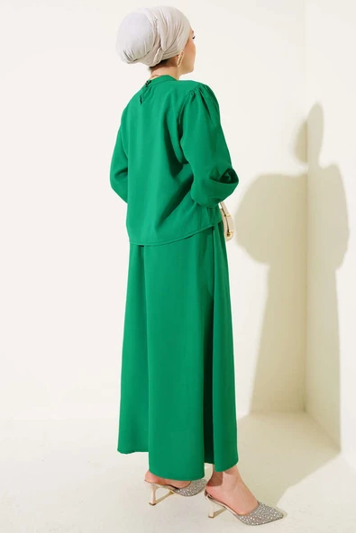 Bilek Gipeli Etekli İkili Takım Yeşil - Resim 3