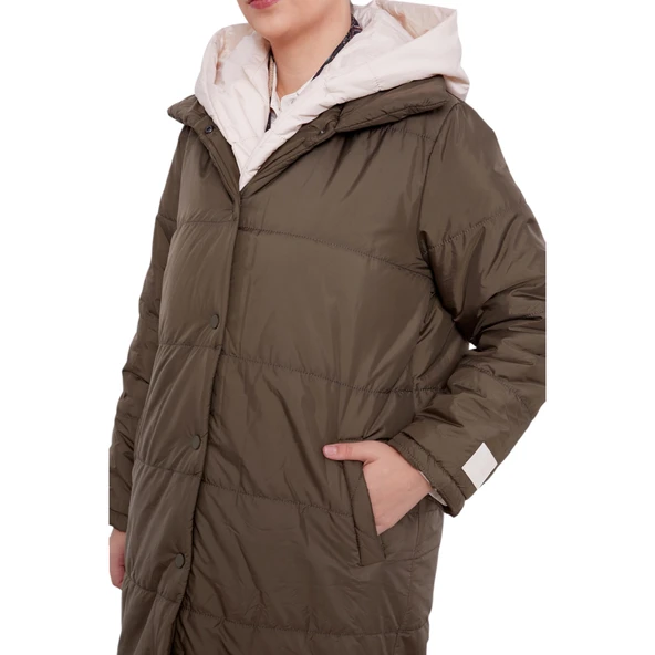 Çift Renk Şişme Mont - Resim 6