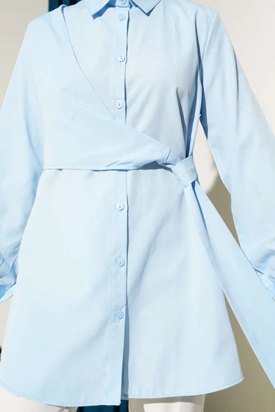 Yandan Bağlamalı Tunik Bebe Mavi - Resim 4