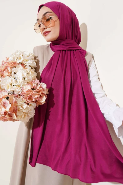 Basic Penye Şal Mürdüm ürün görseli 1