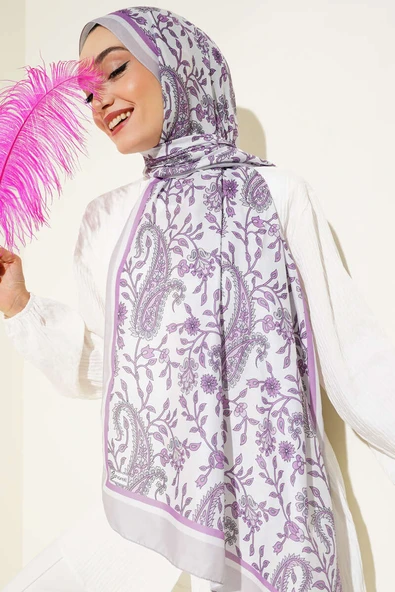 Etnik Paisley Soft Şal Lila ürün görseli 1