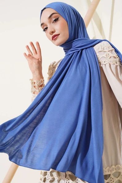 Basic Penye Şal Mavi ürün görseli 1