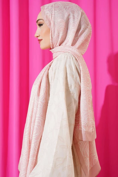 Çizgi Gül Desen Soft Şal Yavru Ağzı - Resim 3