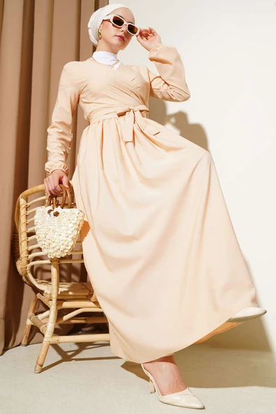 Bolerolu Etekli İkili Takım Bej ürün görseli 1