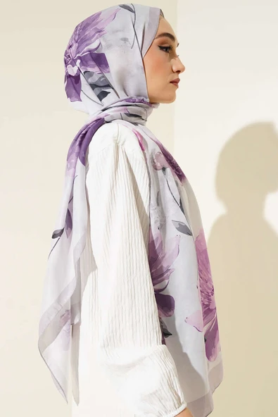 Retro Çiçek Desenli Şal Taş - Resim 3