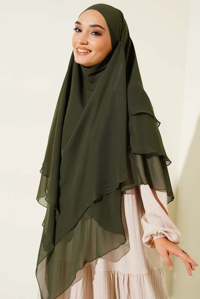 Şifon Sufle Himar Şal Haki ürün görseli 1
