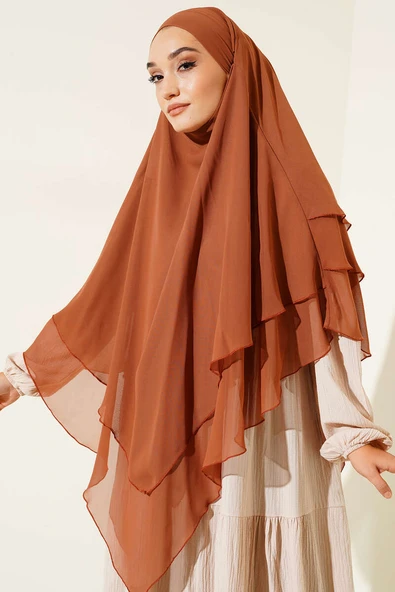 Şifon Sufle Himar Şal Kiremit ürün görseli 1