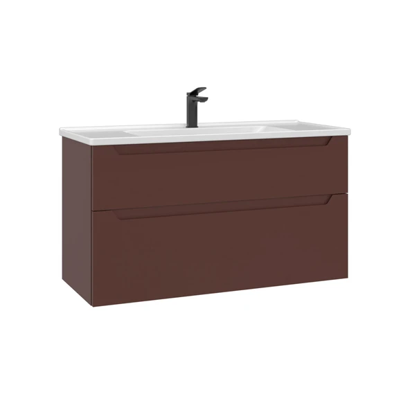 Orka Messina 100 cm Tuscan Kırmızı Banyo Dolabı Alt Modül Lavabo ürün görseli