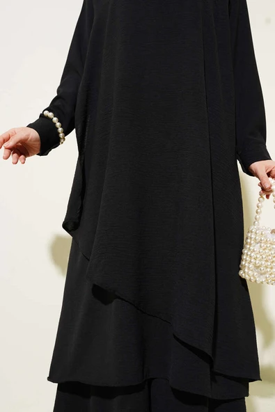 Asimetrik Kesim Ayrobin İkili Takım Siyah - 4