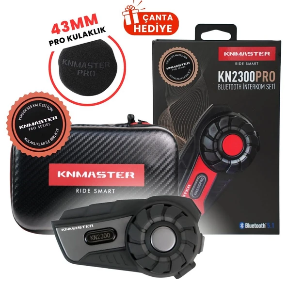 Knmaster KN2300 PRO Motosiklet Kask İnterkom Bluetooth Intercom Kulaklık Seti ürün görseli