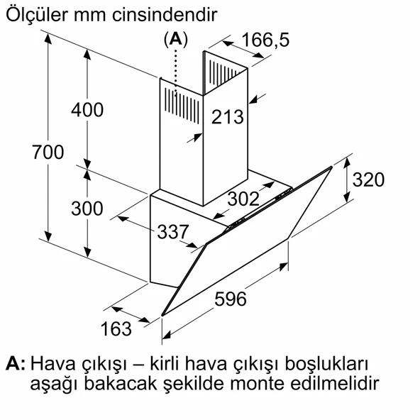 Siemens LC64KPJ70T iQ100, Duvar tipi davlumbaz, eğimli cam tasarım, 60 cm, antrasit gri - Resim 7