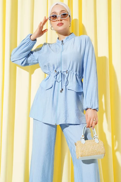 Sahte Cepli Bel Tünelli İkili Takım Bebe Mavi ürün görseli 1