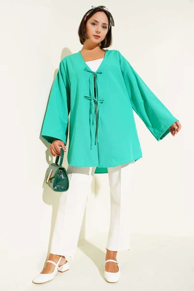 Salaş Önden Bağlamalı Kimono Benetton - Resim 2
