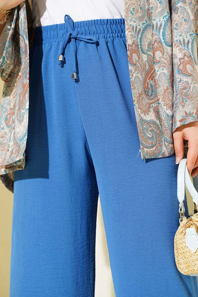 Ayrobin Bol Paça Pantolon Indıgo - Resim 4