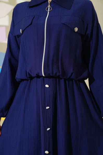 Metal Düğmeli Jile Takım Lacivert - Resim 4