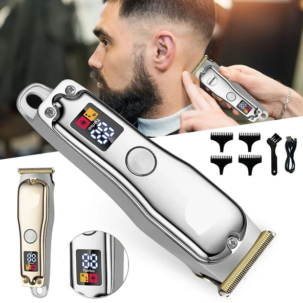 WA-0170 Profesyonel Şarjlı Saç,Sakal,Ense,Vücut Traş Kesme Makinesi / Ergonomik Tasarım, Uzun Pil Ömrü, LED Ekran - 3