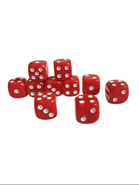 Kırmızı Okey Zarı Renkli Masa Oyunları Zarı - 2 Adet - Resim 2