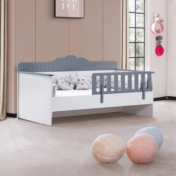 Karyola, Flower Montessori Karyola - Antrasit + 1 Adet Comfort Yatak - Resim 2