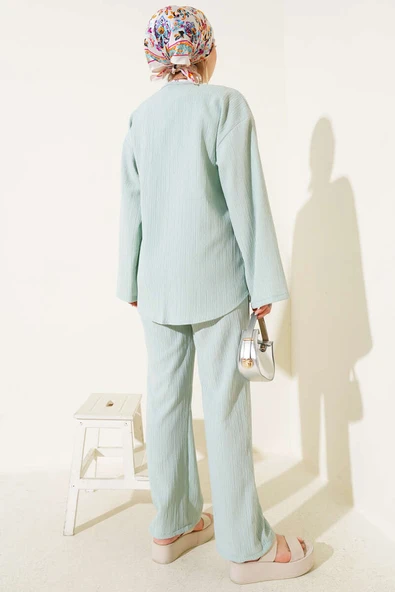 Bürümcük Önü İp Bağcıklı İkili Takım Mint - Resim 3