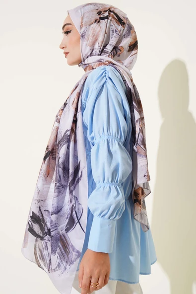 Fırça Desenli Soft Şal Bej - Resim 3