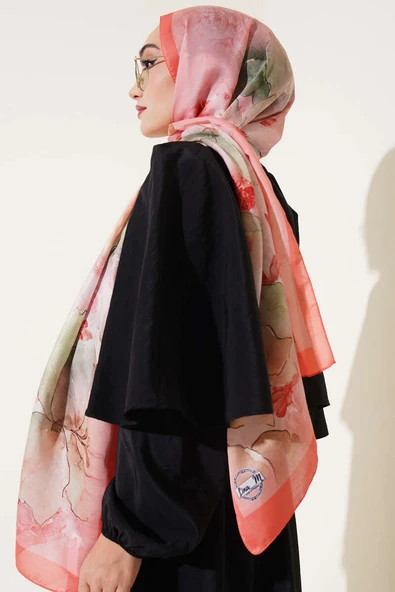 Meri Desenli Soft Şal Oranj - Resim 3