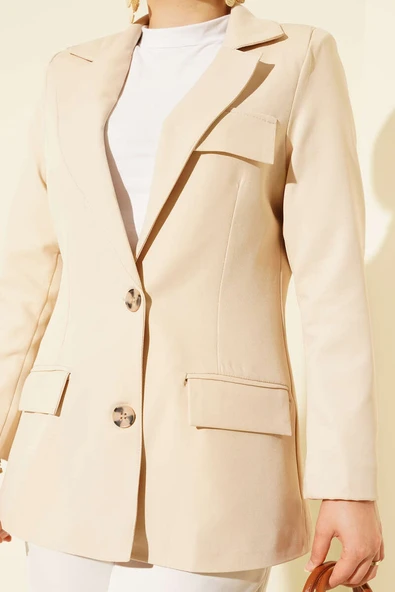 Basic Cepli Ceket Bej - Resim 4