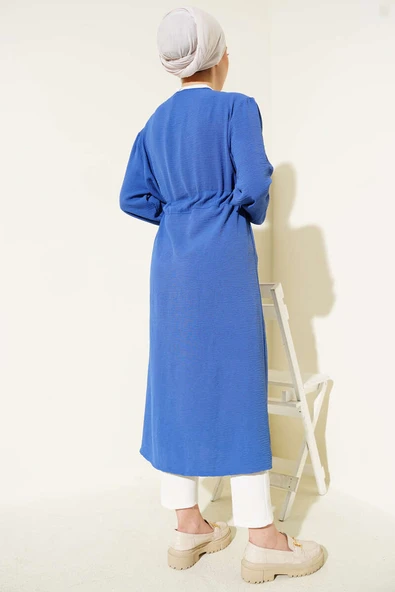 Ayrobin İçten Bağcıklı Hırka Indıgo - Resim 3