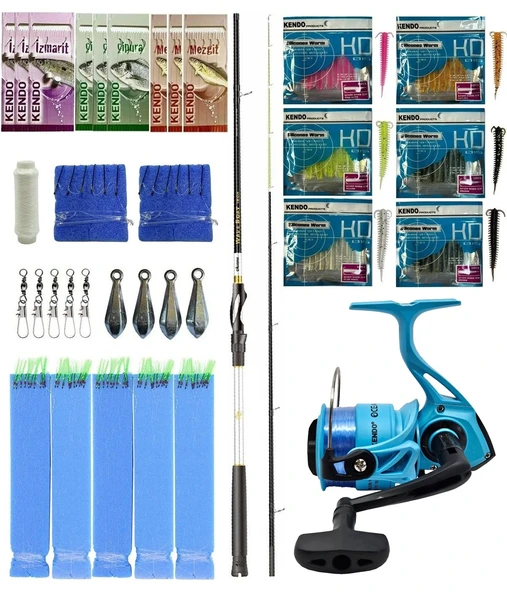 Yek Outdoor Hazır Tekne Oltası Seti Okuma Wave Boat 180H 2 Parça Tekne Kamışı&Kendo Ocean Cast 5000 Olta Makinesi ürün görseli 1