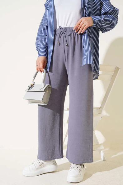 Geniş Paçalı Ayrobin Pantolon Kayrak Grisi - Resim 2