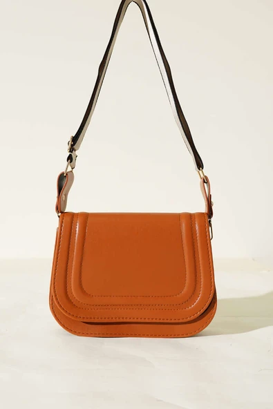 Kenar Çizgili Mıknatıslı Çanta Taba - Resim 2