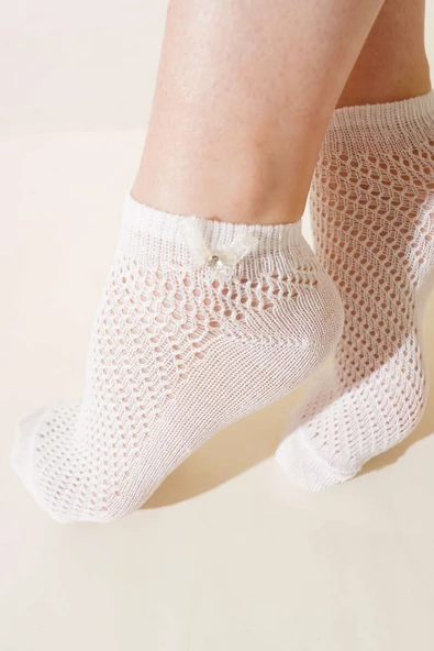 Bayan File Çorap Ekru - Resim 2