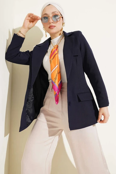 Basic Cepli Ceket Lacivert ürün görseli 1