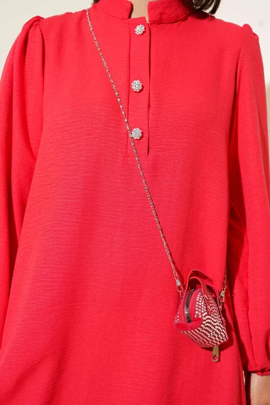 Taş Düğmeli İkili Takım Alizarin - Resim 4