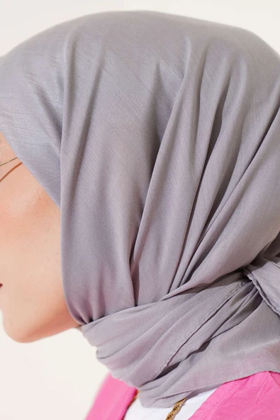 Basic Eşarp Gri -06 - Resim 4