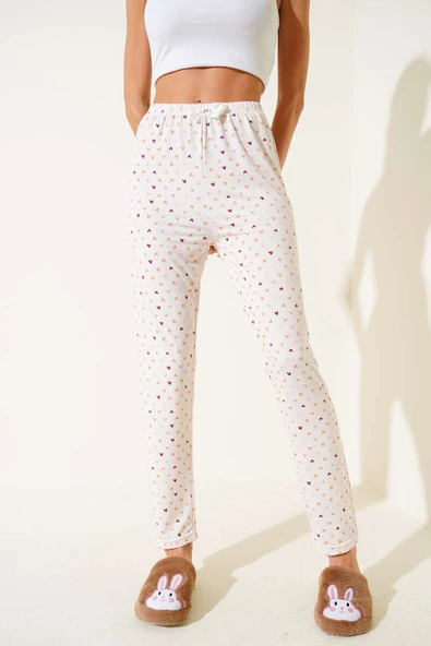 Desenli Pijama Ekru - Resim 2