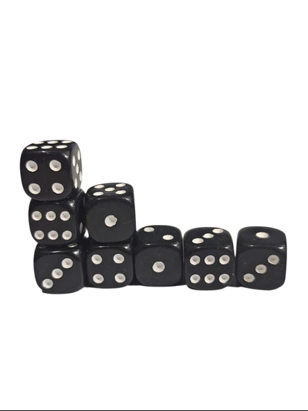 Siyah Okey Zarı Renkli Masa Oyunları Zarı - 2 Adet - Resim 5