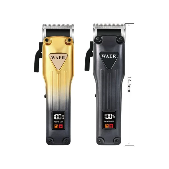 WA-0207 Profesyonel Şarjlı Saç,Sakal,Ense,Vücut Traş Kesme Makinesi / Ergonomik Tasarım, Uzun Pil Ömrü, LED Ekran - 4