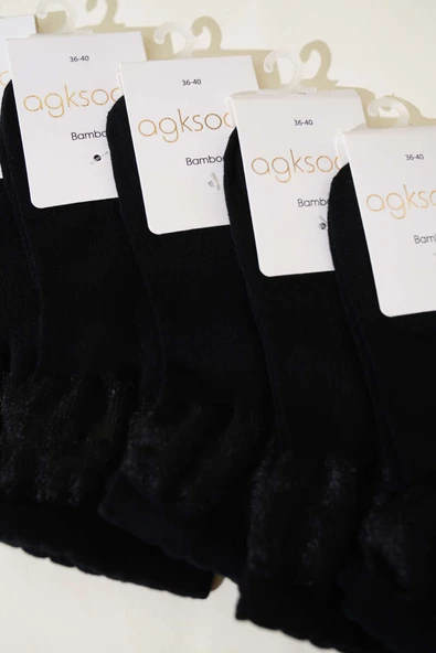 Bayan 6lı Puantiye Tüllü Kısa Konç Çorap Siyah - Resim 2