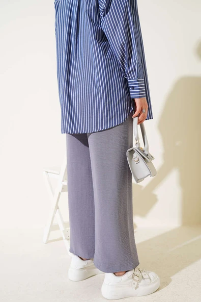 Geniş Paçalı Ayrobin Pantolon Kayrak Grisi - Resim 3