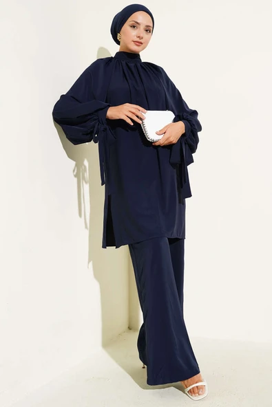 Kolları Bağlamalı İkili Takım Lacivert ürün görseli 1