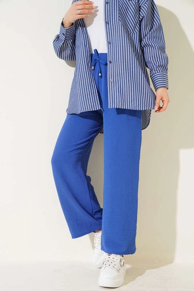 Geniş Paçalı Ayrobin Pantolon İndigo ürün görseli 1