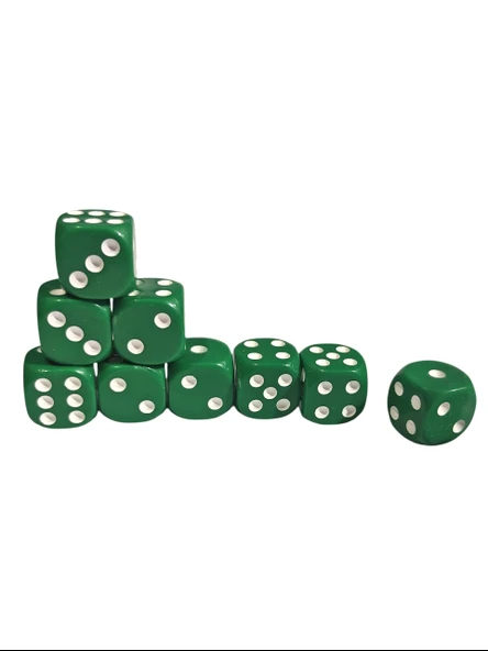 Yeşil Okey Zarı Renkli Masa Oyunları Zarı - 2 Adet - Resim 2