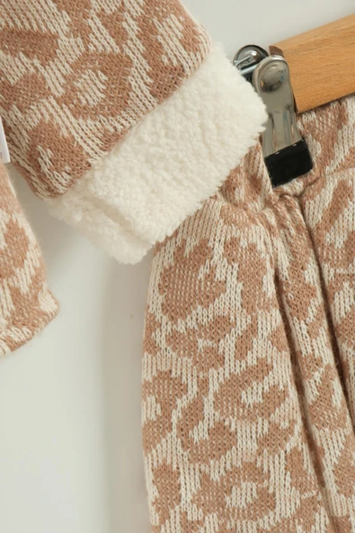 Kız Bebek Leopar Desenli Etekli Kilotlu Çoraplı Takım NBK-963 - Resim 7