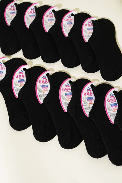 Bayan 12li Sneaker Çorap Siyah - Resim 2