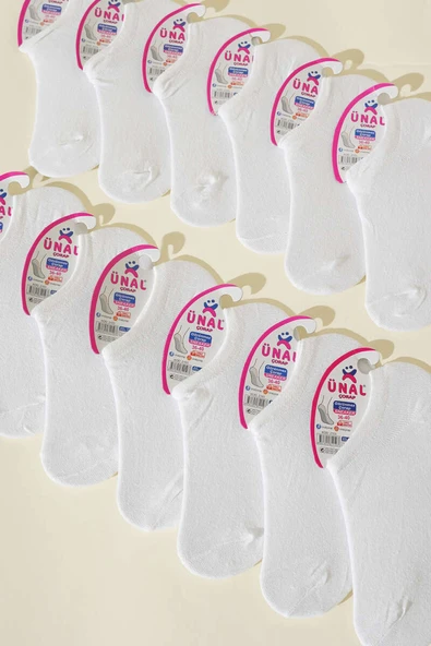 Bayan 12li Sneaker Çorap Beyaz - Resim 2